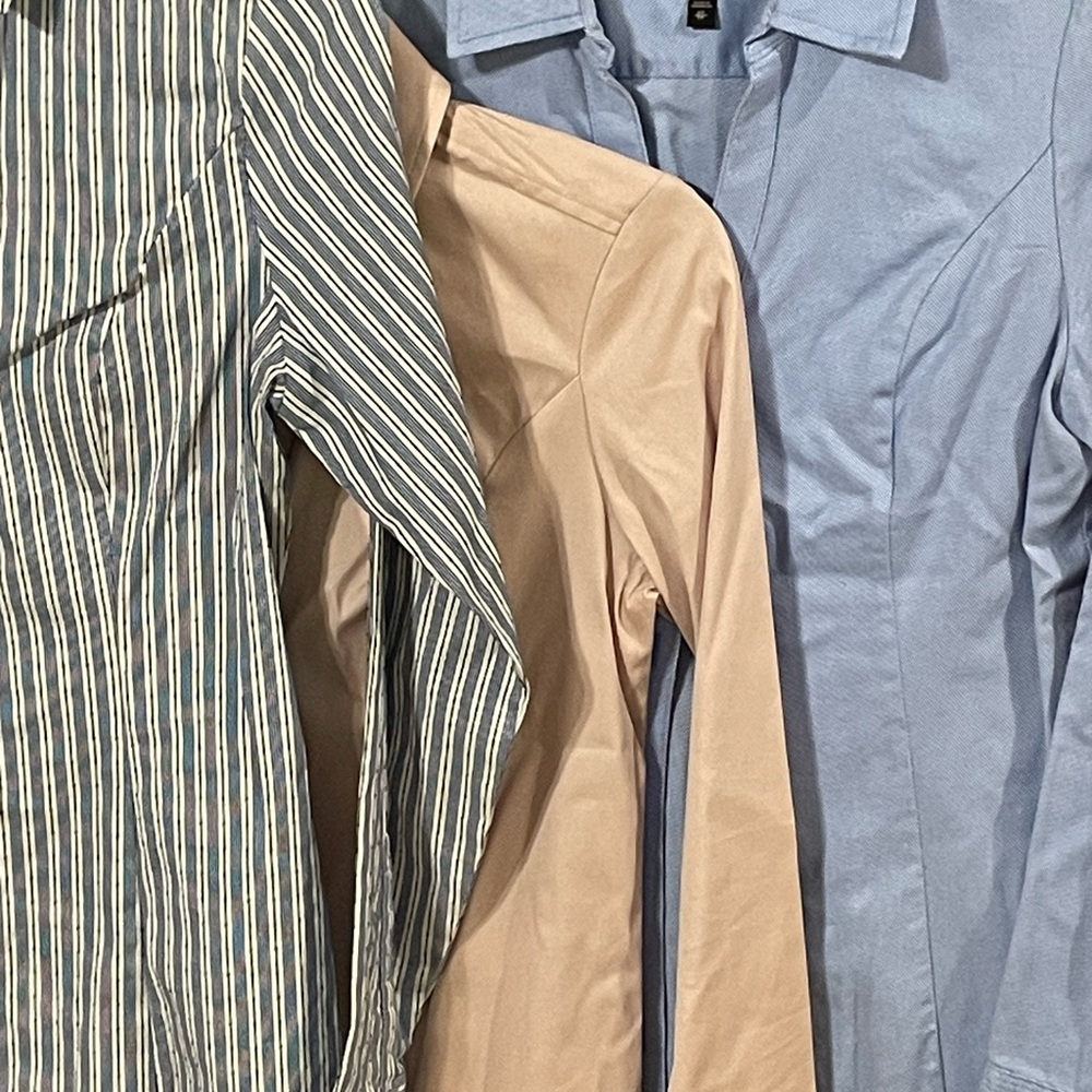 Express Button-Down Shirt Lot in Light Blue, Pink, Rose, and Blue Stripe - Picture 7 of 9